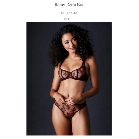 NWT - Journelle Romy set red demi bra 32B thong panty size S brand new with tags - Picture 8 of 10